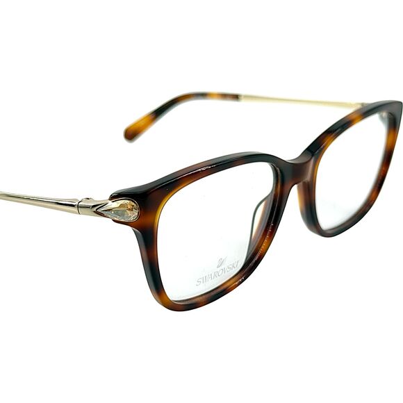 Swarovski SK5350 Womens Plastic Eyeglass Frame 052 Dark Havana 49-16